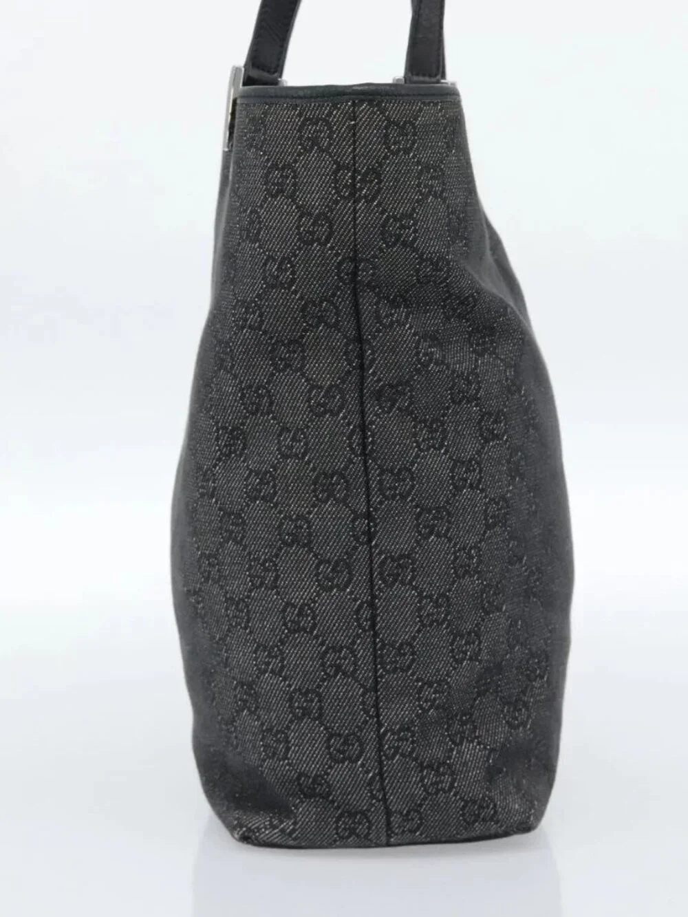 GUCCI GG Canvas Tote Bag Gray Silver 31243 Auth ep14697